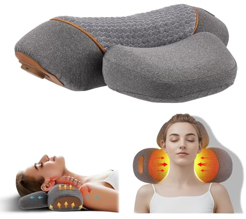 Elektrisch Nackenkissen mit Wärme, 3-in-1 Nackenmassagegerät 3 Modi, Entspannungskissen für Nacken, Massagekissen für Nacken Schulter Muskelschmerzlinderung