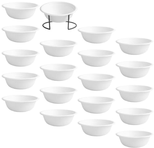 HOMSFOU Gamelles Jetables en Papier pour Chats et Chiens – Lot de 20 Set de Bols Légers avec Support Noir Ouvert – Contenants Alimentaires Pratiques et Sécurisés pour Animaux de