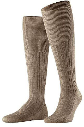 FALKE Herren Kniestrümpfe Bristol Pure M Kh Wolle lang einfarbig 1 Paar, Braun Nutmeg Melange 5410, 45-46