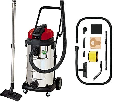 Einhell Nass-Trockensauger TE-VC 2340 SA (1200 W, 40 l rostfreier Edelstahlbehälter, Blasanschluss, Zubehör-/Kabelhalterung, inkl. 3 m Plastikschlauch, Kombidüse, div. Filter)
