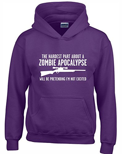 Crown Designs Hardest Part About Zombie Apocalypse Zombie TV Show Inspired Gift Unisex Hoodies for Men, Women & Teenagers - Purple/Large