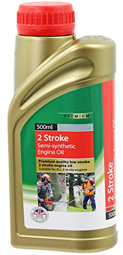 SPARES2GO 2 Stroke Semi Synthetic Engine Oil for Petrol Lawnmower/Chainsaw 500ml (Pack of 1)