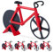 Relaxdays 5X Tagliapizza Bicicletta, Rotella per Pizza a Forma di Bici, Cutter da Cucina in Acciaio Inox, Tagliapasta, Rosso