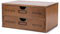 Flexzion Retro Schubladenbox Holz, Mini Kommode 2 Schubladen, Französischen Vintage Stil Schubladencontainer Ablagefächer Schreibtisch Organizer Büro Aufbewahrungsbox Schubladenbox, Natur & Braun