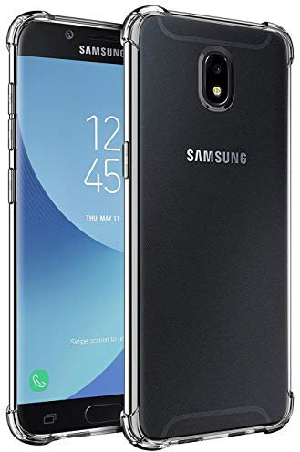 Verco Handyhülle für Samsung Galaxy J7 (2017), Anti Shock Schutzhülle für Samsung Galaxy J7 2017 Hülle Silikon [Display- & Kameraschutz] Weiche Flexible TPU Hülle, Transparent