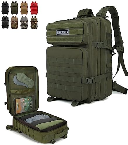 Doshwin 40L Taktischer Militär Rucksack Großer Armee Molle Assault Pack für Wandern Reisen Trekking Camping (Olive)