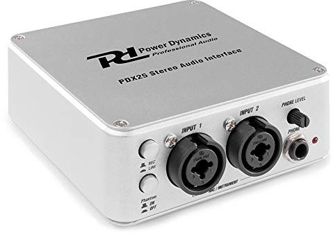 PD-X25 USB Audio Interface RCA XLR Jack DI Box with Audacity Vinyl and Tape Recording Software