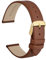WOCCI 10mm Bracelet de Montre élégant pour Femme avec Boucle en Or (Marron Terre Cuite)
