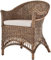 korb.outlet Rattansessel Landhaus Flechtsessel aus Natur-Rattan Rattan Sessel Korbsessel Wintergarten (Vintage Braun, Mit Polster)