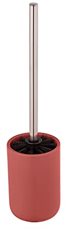Allstar Ensemble WC Olinda, porte-brosse WC de forme conique, Porte-brosse avec fini mat, fabriqué en céramique, avec brosse WC noire, dimensions (L/l x h) : Ø 9,5 x 40 cm, rouge