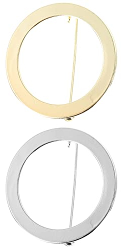 Femmes Rond Cercle Broche Broche: 2Pcs Châle Écharpe Boucle Femmes Costume Broche Pins Bijoux Accessoires de Vêtements