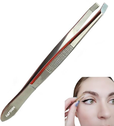 Pince à épiler à sourcils en forme de crabe, pince à épiler oblique de précision, épilation du visage, façonnage professionnel des sourcils incarnés, en acier inoxydable pour hommes et femmes