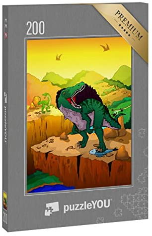 puzzleYOU: Puzzle 200 Teile „Spinosaur - Dinosaurier Cartoon“