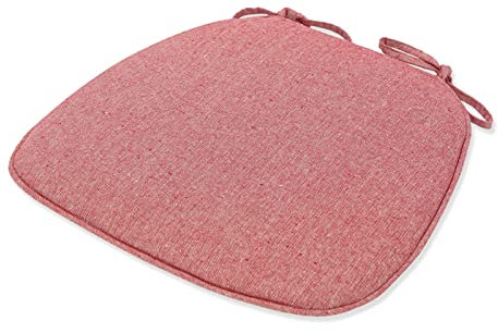 1 Stück Sitzkissen Stuhl mit Bändern 43x41x35cm - Stuhlkissen Trapezförmig Sitzauflage Auflage Polster Sitzpolster Gartenstuhl für Innen- & Außenbereich (Red)