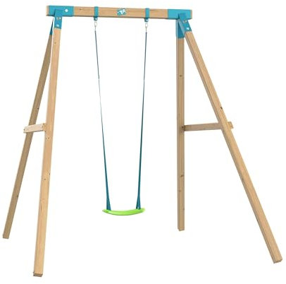TP Kingswood Single Swing Set - Garden/Outdoor Wooden Swing Frame and Seat for Kids ages 3+