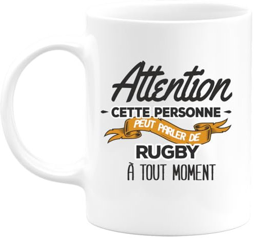 quotedazur - Mug Cette Personne Peut Parler De Rugby À Tout Moment - Blanc/Céramique