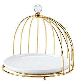 Porta torta a tre strati a doppio strato in oro Tavolo da dessert Porta torta da dessert Tavolo da hotel Vassoio di frutta for la casa Tavolo da ricevimento di nozze ( Color : Single layer large )