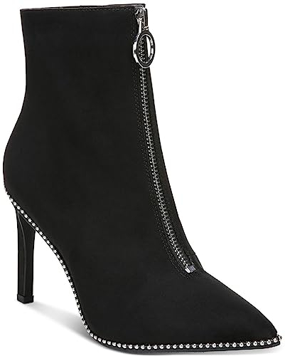 Bar III Briget Damen-Stiefeletten aus Microsuede mit Reißverschluss vorne, Schwarz, 38.5 EU