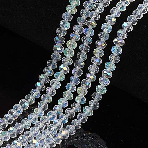 120 perlas de cristal checas de Bohemia de 4 mm, perlas checas de cristal con circonita tallada, 1 hebra (Crystal AB)