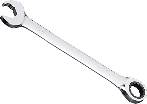 Double Open Ended Spanner Wrench Nut Wrench,Ratchet Spanner 9mm Combination Wrench Open End & Ring Metric Open End and Box End Spanner Tool for Repairing (Size : 17mm)