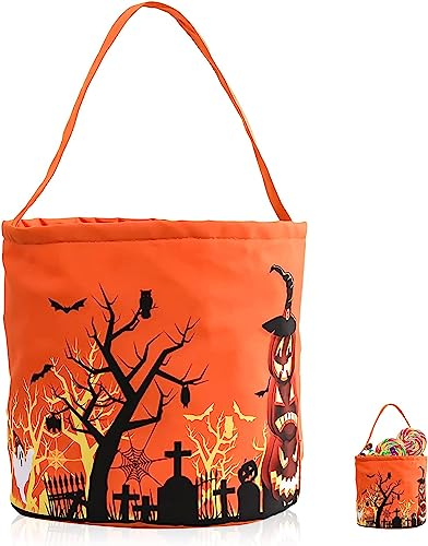OneNine Halloween Süßigkeit Beutel, Leuchtend Halloween Tasche, Halloween Korb Für SüßIgkeiten, 3 Beleuchtungsmodi, Süßes oder Saures, Halloween Home Party Decor