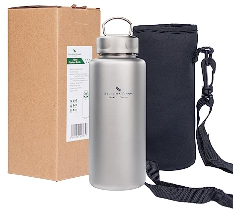 Boundless Voyage Titan-Flasche einlagige Sportflasche mit Haken Weithals-Trinkflasche Outdoor Drinkware, 700ml-Ti3012d