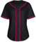 Damen-Baseball-Trikot, Knopfleiste, Blanko, Softball-Trikot, kurzärmelig, Hip-Hop-Active, Hip, Schwarz und Rosa, Mittel