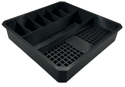 GarageInOrder 3D-gedruckter Bithalter für Milwaukee Packout, Low-Profile-Organizer (7 Fächer + 110 Bit), Schwarz
