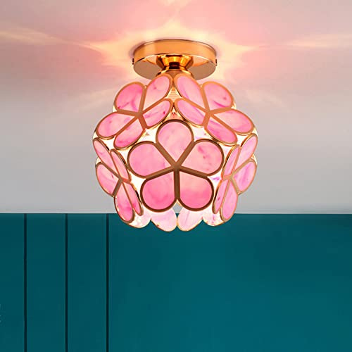 Mengjay Moderne Deckenlampe Zechandelier Lampenschirm Metall E27 Fassung Pendelleuchte Deckenlampe für Küche Wohnzimmer Schlafzimmer (Rosa)