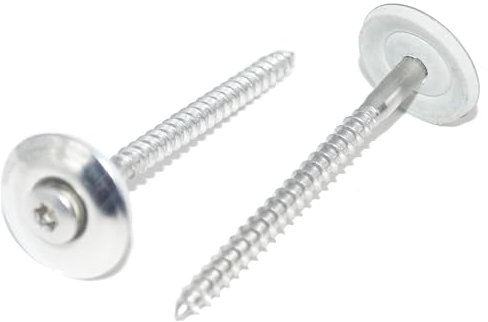 Lot de 20 vis étanches 4,5 x 55 mm avec rondelle d'étanchéité EPDM Ø 20 mm et entraînement TX20 en acier inoxydable A2