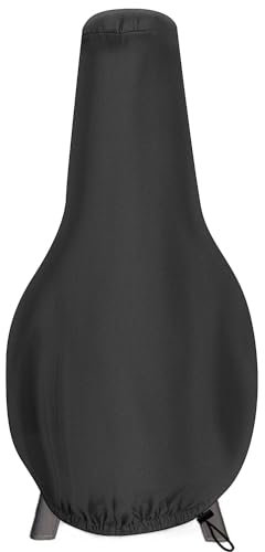 Kaminabdeckung, wasserdichte Feuerschalenabdeckung, strapazierfähig, 600D-Oxford-Schutzabdeckung, für den Außenbereich, Garten, Kamin, passend für 121,9 x 30,5 x 61 cm, Schwarz
