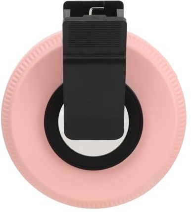 Clip-Ringlicht, Makro-Fülllicht, 15-Fach-Zoomobjektiv, 3 Lichtmodi, 5 Einstellbare Helligkeitsstufen, für Wimpern, Nagelkunst, Schmuck, Nahaufnahmen (Rosa)