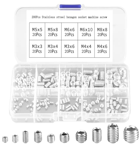 200 Pièces Insert Fileté, Ecrou a Sertir écrous à Rivets Filetés M3 M4 M5 M6 M8 Acier Inoxydable Insert Fileté écrou à Sertir Tête pour Kit D'outils D'écrou pour Meubles en Bois
