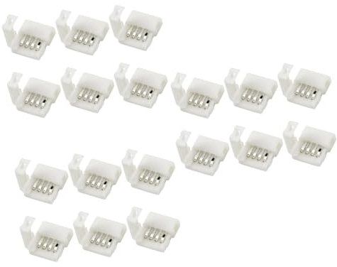 UPKOCH 36 Stück 5050 4 Lichtleiste stoßverbinder Schnalle für Lichtband Clip für Lichtband Kabel Silikonlampe Büro Weiß