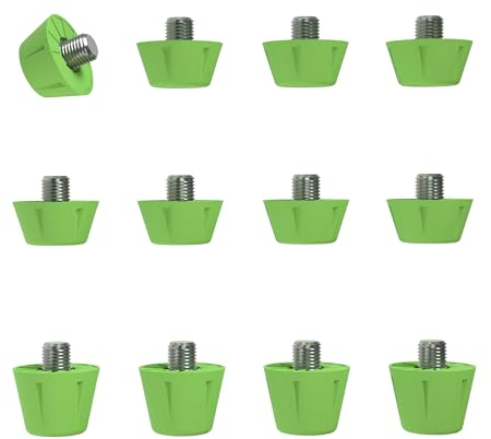 55 Sport X-Type Orbit Lightweight Nylon Replacement Football Studs - 12 Pack (8/11mm) - Lime Green