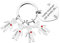 Porte-clés Maman Personnalisé Nom Cadeau Fete des Meres Pendentif Garçon et Fille Cadeau pour Maman Grand-mère Noël Anniversaire Porte-clés en acier inoxydable (b-4 name)