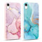 Foonary 2 Stück Handyhülle für iPhone XR 6,1 Hülle Marmor Muster Design Aesthetic Muster Mädchen Case Cover Weich Silikon TPU Stoßfest Schutzhülle für iPhone XR,Marble Rosa