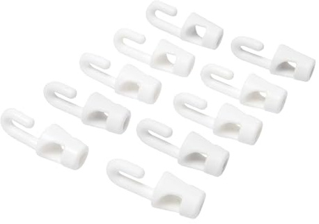 WERKA PRO 4 mm Haken Spanner Packung mit 10 Weiß | Kunststoff, robust, langlebig, sicher, für Garten und Außenbereich, Heimwerken, Befestigung von Planen und Projekten
