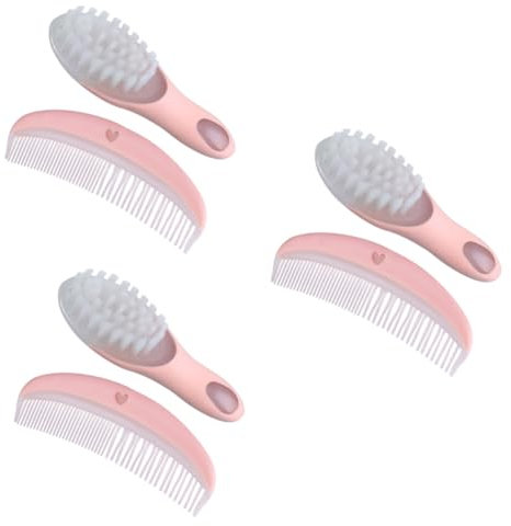 BESTonZON 3sätze Babybürste Und Kamm Für Neugeborene Sanfte Massagebürste Für Babyhaare Anti- Runder Kamm Für Empfindliche Kopfhaut