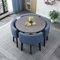 Générique Carré Table Ronde de Conférence avec 4 Chaises - Ensemble 5 Pièces pour Salon, Salle à Manger, Cuisine - Chaises Encastrables - 90cm/35.4in