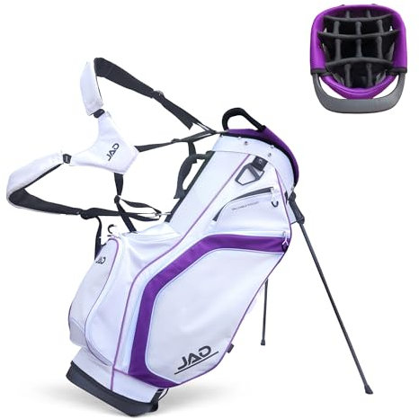 Bolsa de golf con soporte para mujer, bolsa de golf premium para uso diario para mujeres y damas, separadores superiores de 14 vías, ultraligera, fácil de llevar, bolsa de golf duradera resistente al