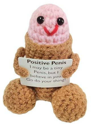 Funny Crochet Dick Positive Deez Ornament For Men, Mini Cute Crochet Penis Emotional Support Dick, Crochet Encouragement Ornament Cheer Up Gifts for Boyfriend Husband Birthday Christmas