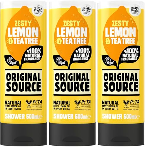 Original Source Zesty Lemon & Tea Tree Shower Gel, 500ml (Pack of 3)