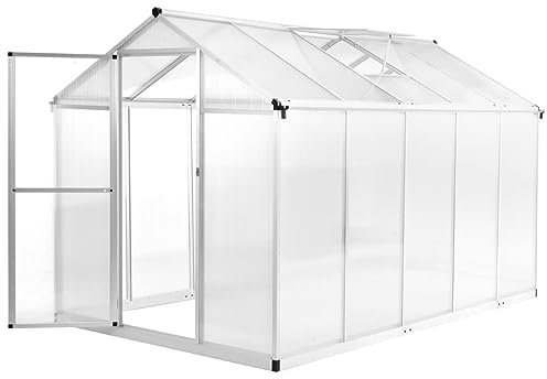 qohoio Serre Aluminium 302x190x195 cm 11,19 m³ Carport Abri Voiture,Serre Tunnel