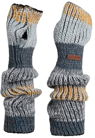 KNIT FACTORY - Remy Gestrickte Armwärmer - Winter Armstulpen - Handgelenkwärmer - Lange Handschuhe - Handstulpen - Damen Handwärmer - Mehrfarbig - Frosty Clay - Einheitsgröße