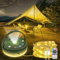 Bowfar Camping Lichterkette Aufrollbar, 10M 130 LED Lichterkette Außen mit Fernbedienung und USB Wiederaufladbare, 3-in-1 Alpenwolken Tragbare Campinglampe Taschenlampe für Camping Zelt Wandern Hof