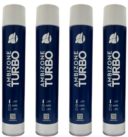 Ambizone - Ambientador Turbo Spray 750ml. Fragancias Potentes Para El Hogar, Oficinas, Tiendas Y Restaurantes. Pack De 4 und. (Pack Armonia, Vainilla, Petit, Sensaciones y Skull)