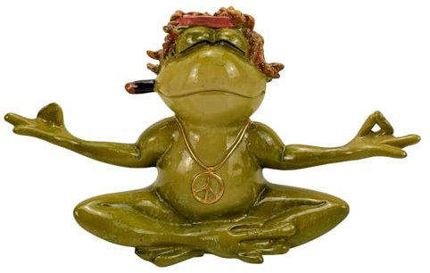 Online Fuchs Gartenfiguren Yoga Frosch für Garten, Heim oder Büro - Deko Figuren wetterfest, für den Außenbereich geeignet (Meditationsfrosch groß)