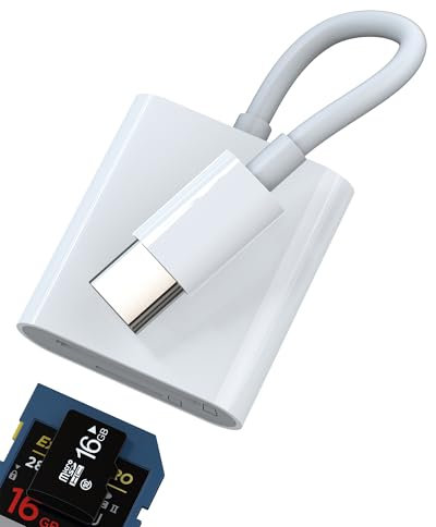 Lettore di schede SD USB C (2 in 1), lettore di schede micro SD per iPhone 16, 15 Pro Max, per Apple Type C, foto, fotocamera, memoria, Android, MacBook Thunderbolt per iPad, compatibile con Samsung