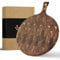 XINZUO Planche à Pizza en Bois d'Acacia 42,5*32*1,9cm Planche à Découper Ronde Pelle à Pizza avec Poignée -Planche en Bois End Grain Double Face Planche Ronde Pour les Pizzas, Pain, Fruits, Légumes